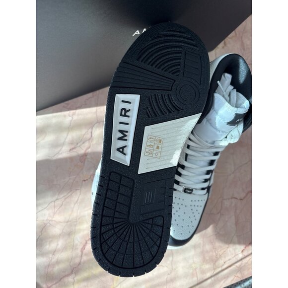 Amiri Skel Hi Top Sneakers in Black & White New with Box Mens Athletic Shoes - Picture 11 of 16